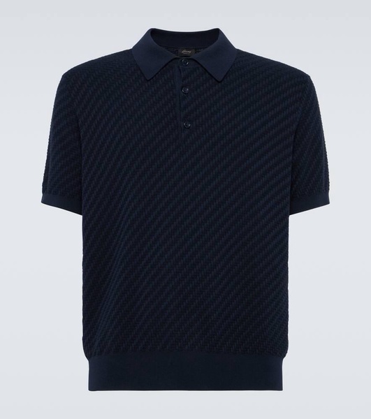 Cotton, silk, and cashmere polo shirt