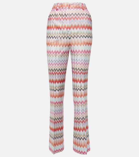 Zig Zag cotton-blend flared pants