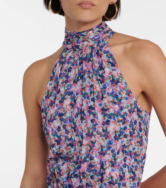 Leia printed silk midi dress