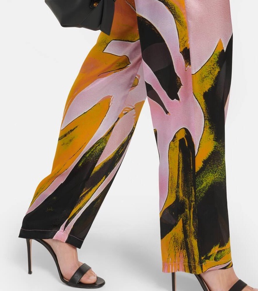 Cruise printed straight silk pants