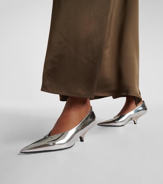 55 mirrored leather pumps