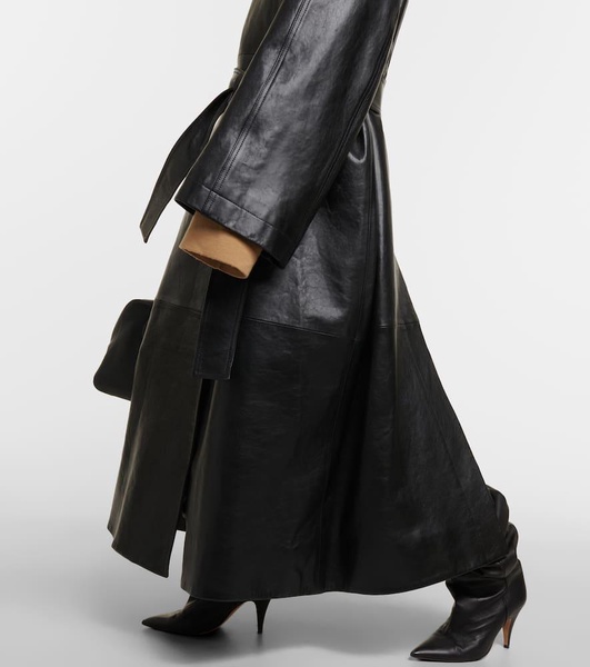 Minnie oversized leather trench coat