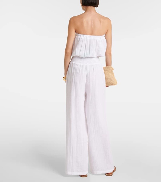 Naomi strapless cotton jumpsuit