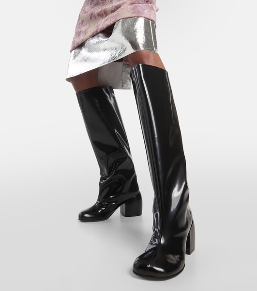 Leather knee-high boots