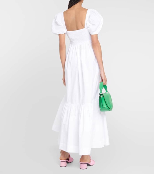 Smocked cotton poplin maxi dress