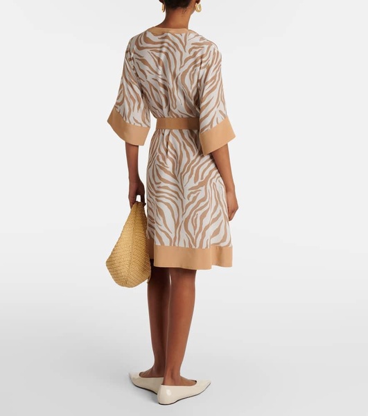 Ostenda zebra-print silk wrap dress