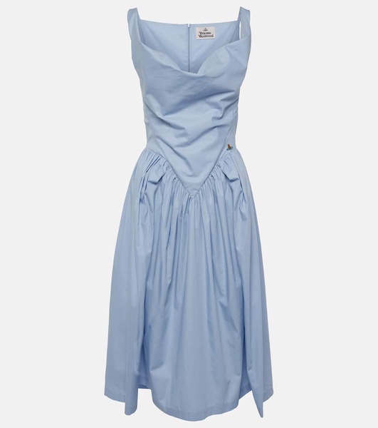 Sunday gathered cotton midi dress