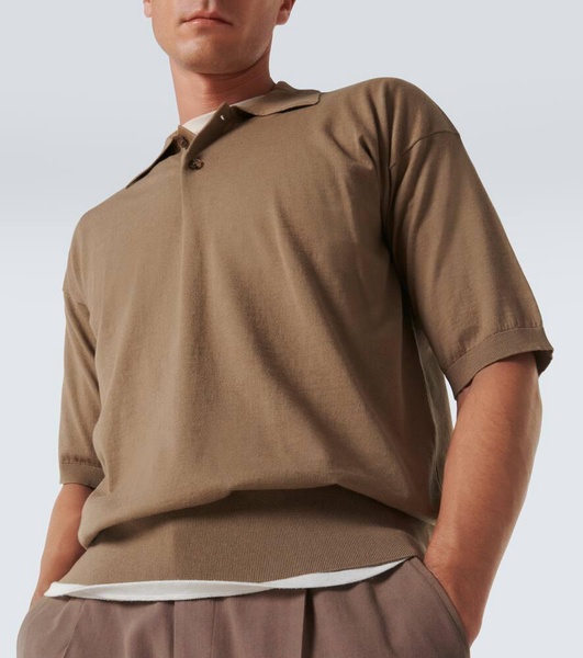 Tiago cotton and cashmere polo shirt