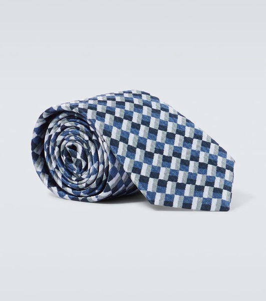 Printed silk tie