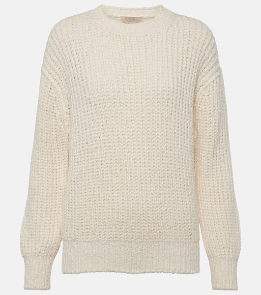 Ribbed-knit silk sweater