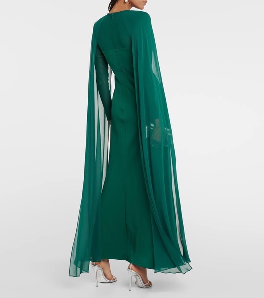 Cape chiffon gown