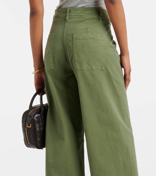 Megan high-rise cotton wide-leg pants