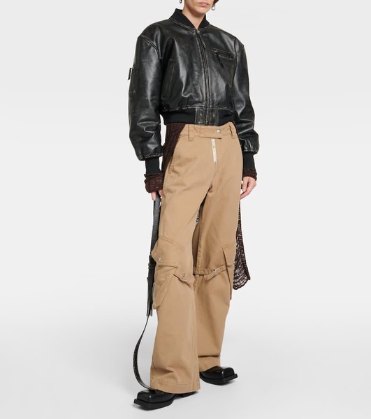 Potinal belted cotton cargo pants