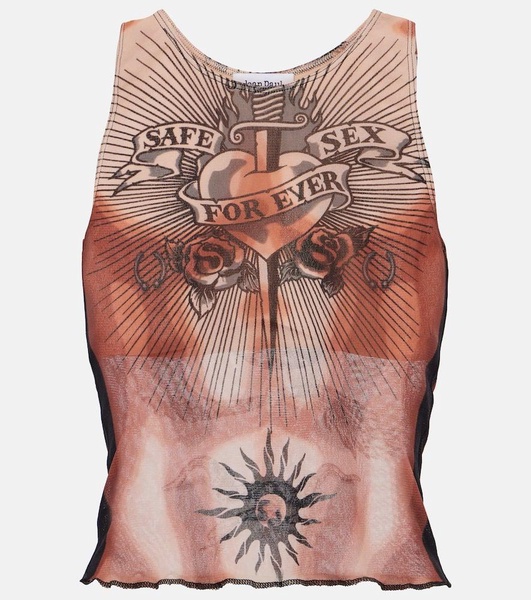 Tattoo Collection trompe l'oeil tulle top