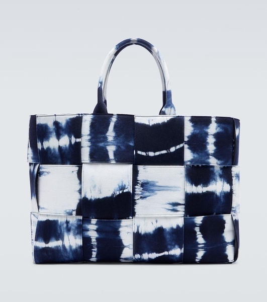 Large Arco Intrecciato Tie-Dyed Denim Tote Bag