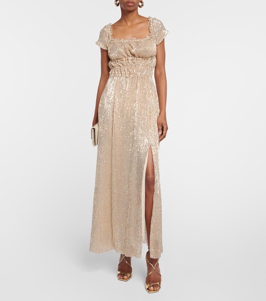 Embellished silk gown