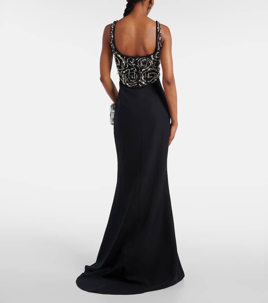 Ezda embellished crêpe gown