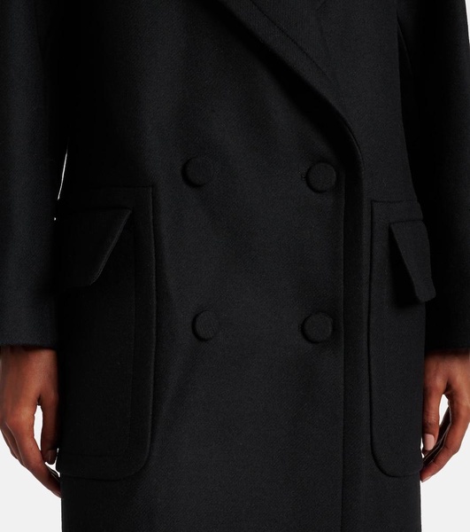 Double-breasted wool-blend coat