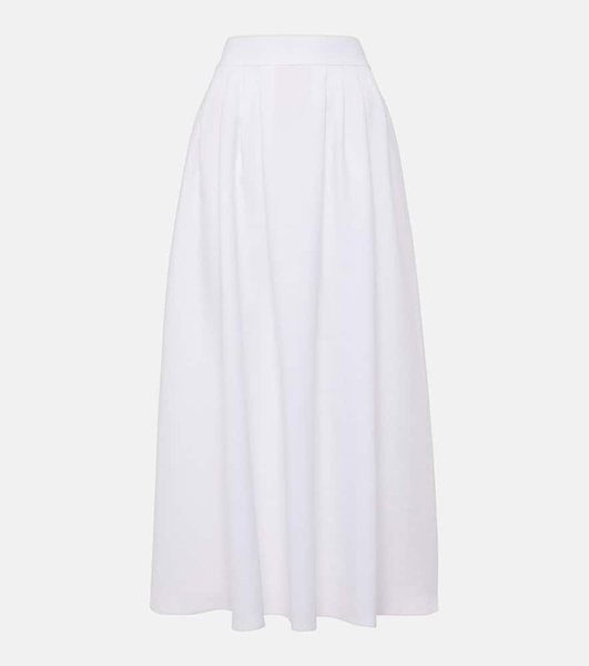 Sabina high-rise linen midi skirt