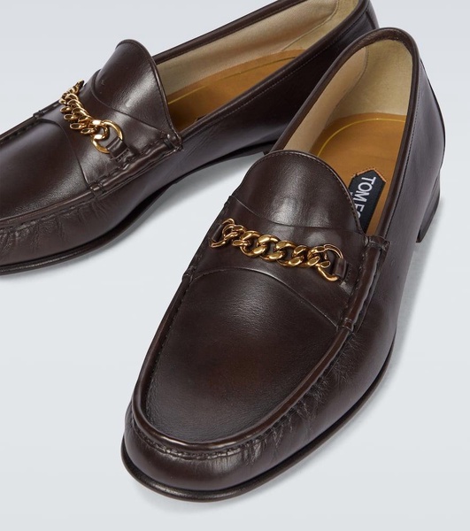 leather York Chain loafers