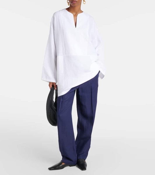 Linen wide-leg pants