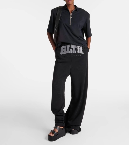 Logo high-rise cotton jersey sweatpants