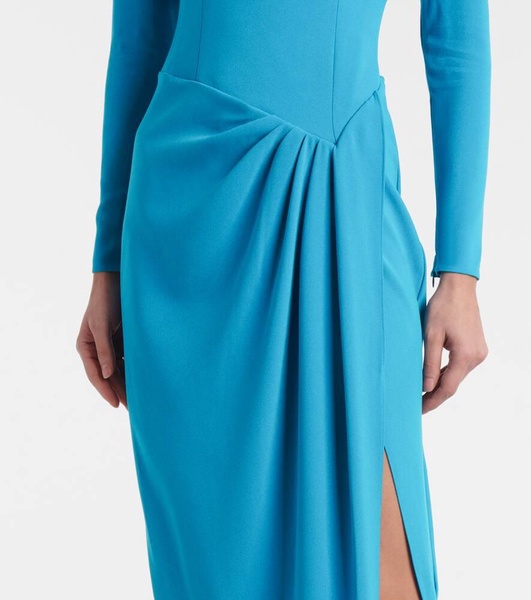 Draped asymmetric crêpe gown