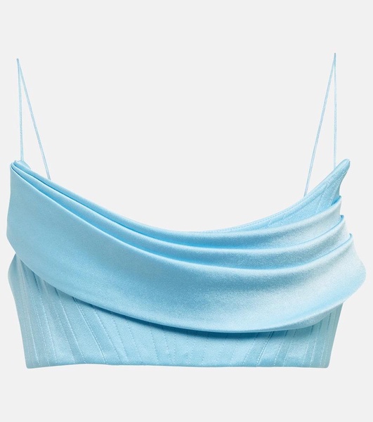 Carva satin crepe crop top