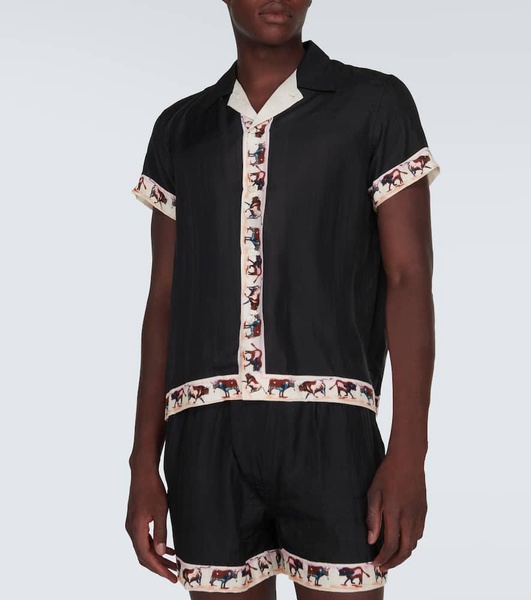 Taureau printed silk shirt