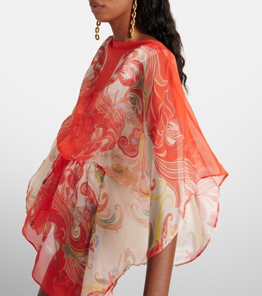 Printed silk kaftan