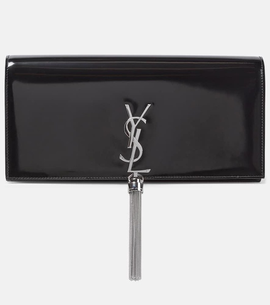 Kate brushed leather clutch w/ tassel