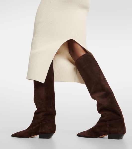 Suede knee-high boots