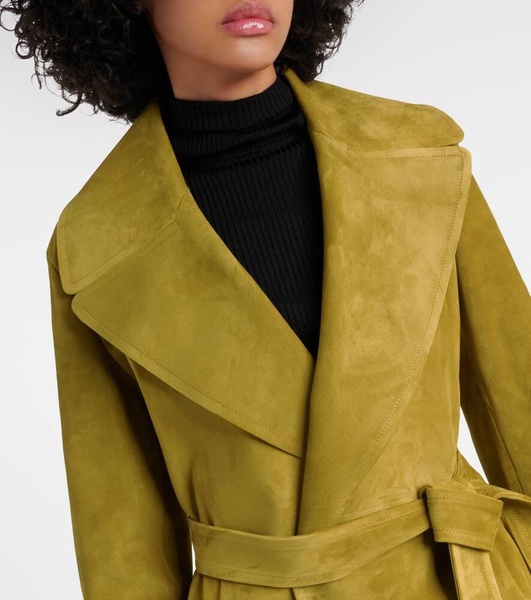 Suede wrap coat