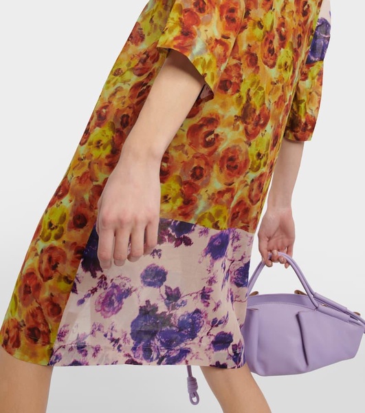 Floral cotton voile shirt dress