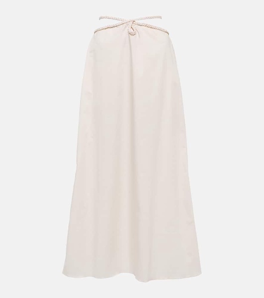 Mother Nature cotton-blend midi skirt