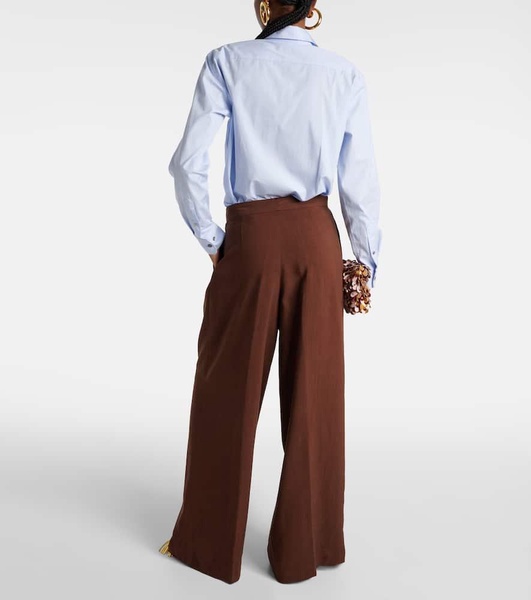 Satin wide-leg pants