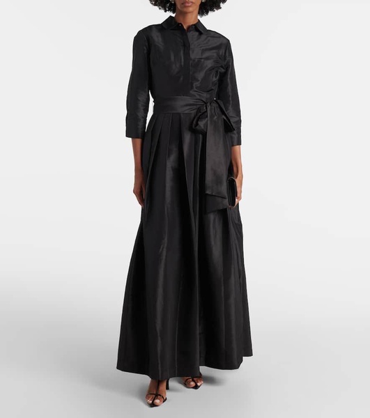 Julip belted taffeta gown