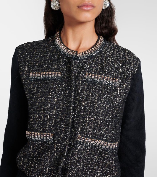 Sequined wool cardigan