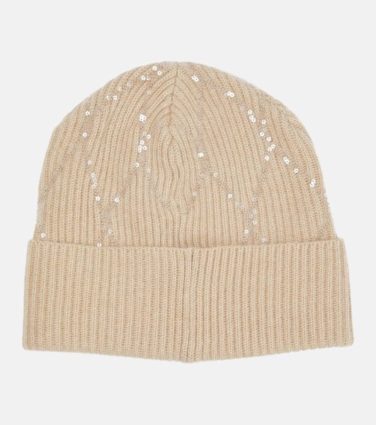 Embellished cashmere beanie