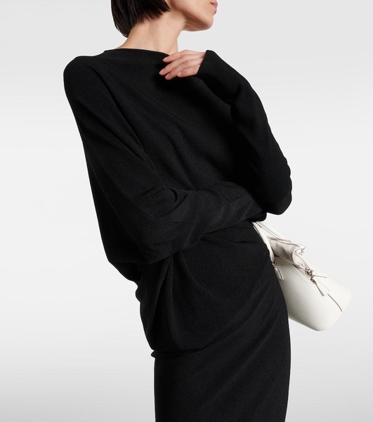 Draped jersey sweater dress