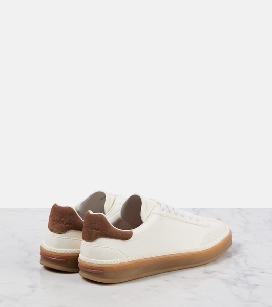 Tennis Walk suede-trimmed leather sneakers