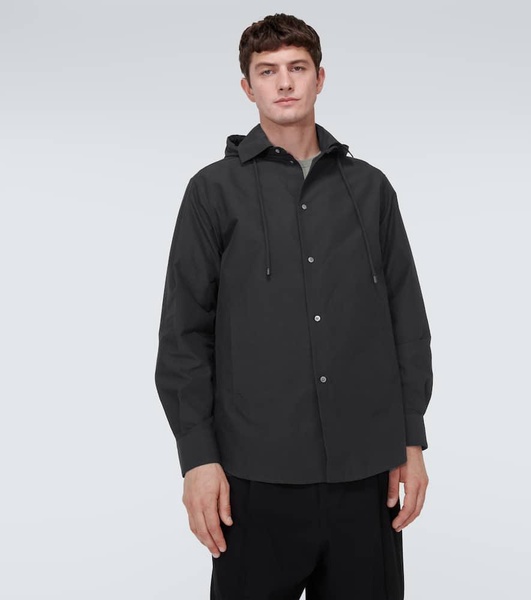 Hooded cotton overshirt