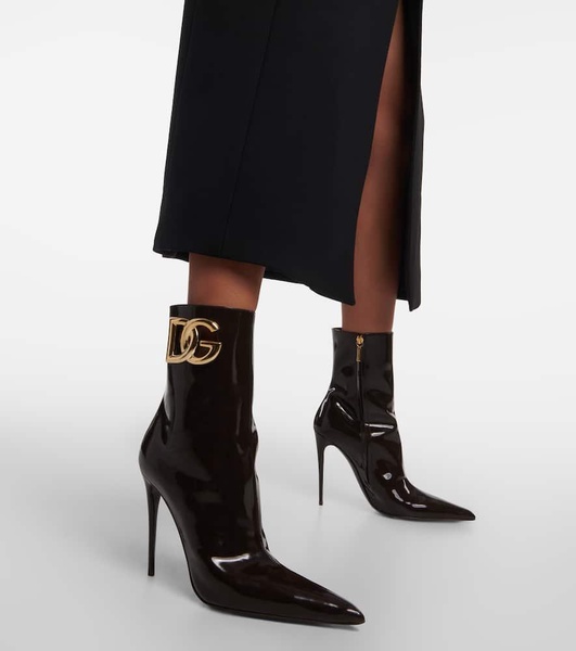 DG patent leather ankle boots