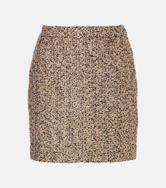 Lamé tweed miniskirt