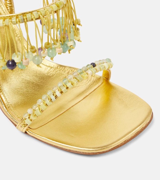 95 beaded metallic leather sandals