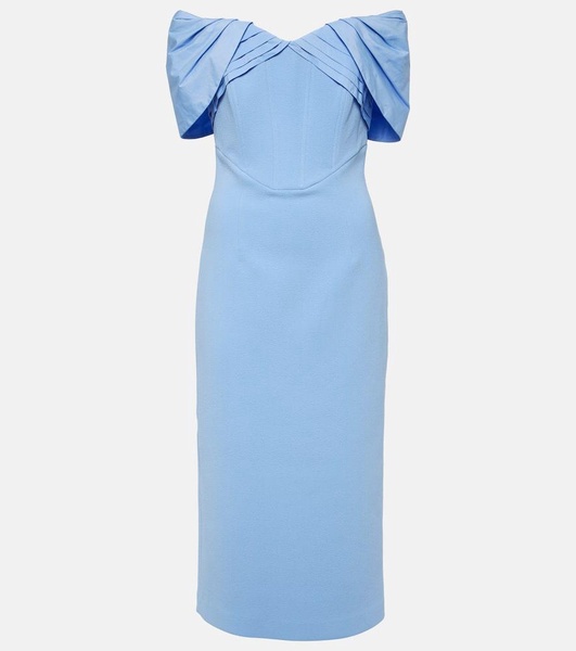 Juliana crepe and taffeta midi dress