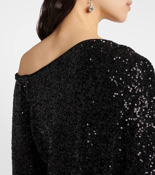 Belle sequined asymmetric top