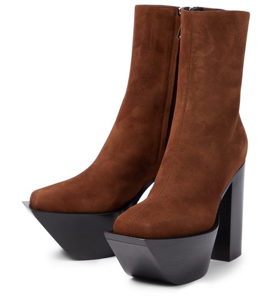 Suede platform ankle boots