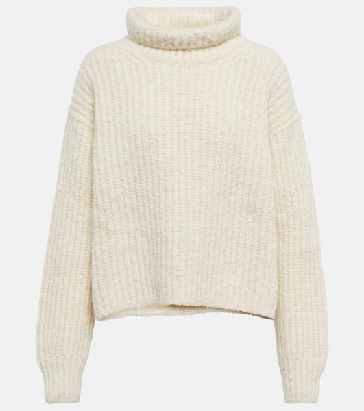 Ribbed cashmere turtleneck sweater