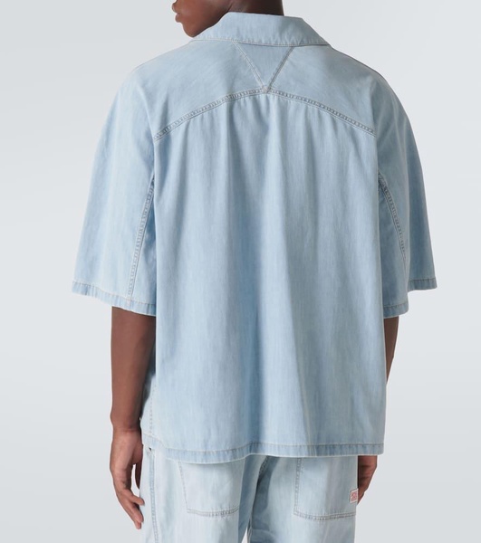 Denim bowling shirt